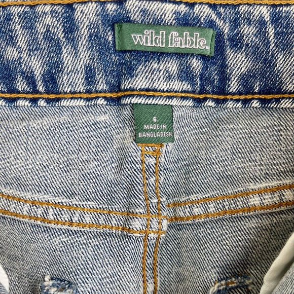 Denim Mini Skirt NWOT, Distressed, Acid Wash, Size 8 - Picture 8 of 12